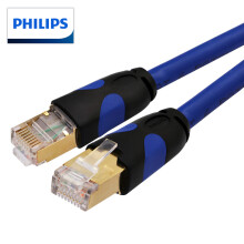 飞利浦（PHILIPS）六类屏蔽网线 纯铜成品网线 网络跳线 CAT6千兆六类网线 1米 SWA1950