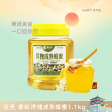 【咸阳馆】众天蜂蜜 秦岭土蜂蜜 自然成熟洋槐成熟蜂蜜 1100g