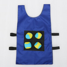 贝琪雅儿童粘球衣服背心幼儿园躲避球投掷粘靶体智能亲子大人游戏互动 大人款蓝色粘球衣+4球