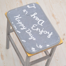 康潔学生凳子垫自吸凳子垫透气教室四季学生儿童可爱韩版卡通椅垫坐垫包 灰色happy24*35