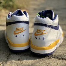耐克（NIKE）男鞋2025春季新款AJ4兄弟气垫缓震运动鞋实战防滑篮球鞋 BQ4212-102白蓝黄湖人 43