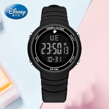 迪士尼（Disney）电子表防水儿童手表女童夜光腕表运动初高中生女孩大童中学生手表 黑色DC-55065B