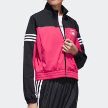 阿迪达斯（adidas） 女装春秋新款舒适透气梭织防风夹克外套 GM2313黑粉撞色 S