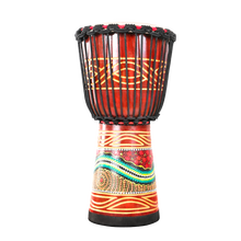 儿童手鼓非洲鼓整木掏空表演手鼓金贝鼓学生鼓丽江凤凰手鼓印尼山羊皮儿童节礼物 小8寸锦瑟云海款（小童学习鼓）+赠品