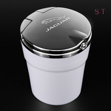 适用于捷豹F-PACE/XE/XJ/XF/XFL车载烟灰缸带LED灯多功能创意个性 白色 捷豹专用带车标