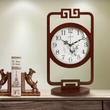 Caravel 中式中国风台钟木质台式钟表摆件石英钟客厅玄关电视柜装饰座钟 9356中式座钟
