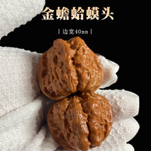 御文者文玩核桃蛤蟆头延庆盘玩精品把玩手把件怀柔野生古玩送老人练手球 天然异型一帆风顺肚41mm+六件套