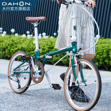 大行（DAHON）D10折叠自行车20英寸10速成人男女士学生复古休闲自行车HAC003 邮政绿