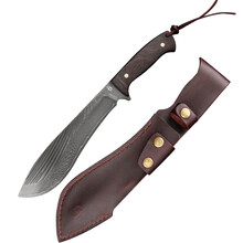 汉道户外砍柴刀一体龙骨开路开山排障刀丛林野外生存刀大马柳叶刀具 原色