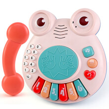 育儿宝 儿童电话机玩具婴儿手拍鼓男孩女孩1-3早教益智宝宝2岁 仿真电话音乐拍拍鼓