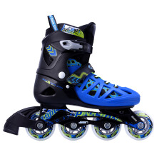 美洲狮（COUGAR） 滑冰鞋可调成人轮滑鞋 欧盟品质 男女款溜冰鞋 成人款 308N 黑蓝(鞋+护具+头盔+包) M(37-40码)