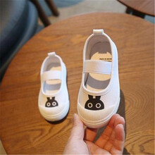 春秋新款小童鞋宝宝单鞋儿童帆布鞋女童休闲鞋男童板鞋布鞋 白色兔子 21码/内长14.5cm