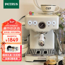 柏翠(petrus)咖啡机意式浓缩家用小型半自动蒸汽打奶泡 PE3833 海盐小方2.0 年货礼赠