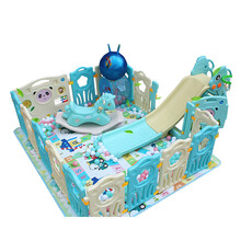 儿童滑梯室内家用小型秋千组合宝宝游乐场设备家庭小孩滑滑梯玩具 米蓝3.2平方B款