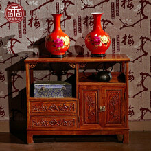 【夏季钜惠】梨舍 红木家具非洲花梨（学名：刺猬紫檀）餐边柜 花I梨木茶酒水柜 实木仿古酒柜储物柜 虎脚茶水柜(1.08M)