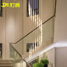 灯痕 楼梯长吊灯后现代简约创意个性流星雨客厅餐厅复式楼别墅旋转楼梯间长吊灯 18头-3.5米