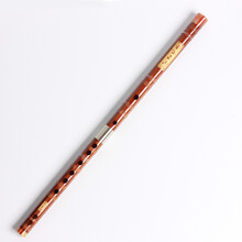 民族乐器 精制双插白铜二节初学生苦竹横笛子 透明线C调+教材书