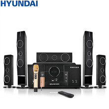 现代 HYUNDAI 家庭影院音响组合KTV套装 模拟5.1音响设备客厅电视家用壁挂落地音箱H-3家影+万利达麦克风VT06