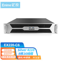 亿玖2U机架式服务器ERP 企业文件共享 备份存储 数据库 磁盘阵列 系统集成商定制EX220-C6 Silver 4110 8核16线程 16G|SSD 480G|HD 1TB企业级*2