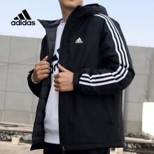 阿迪达斯 （adidas）男装羽绒服冬季新款运动服休闲户外时尚潮流外套H23080官网 H23080经典黑色三条纹 XL