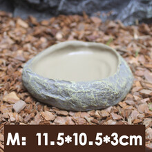 RS爬结构宠物树脂爬宠水盆爬虫食盆蜥蜴陆乌龟喂食角蛙泡澡蜥蜴守宫 中号