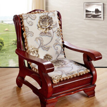 曼田家纺 单人座木椅子垫带靠背一体实木沙发垫红木椅垫靠垫加厚海绵坐垫可拆洗 加厚-永恒 50*45*高度60 优质棉