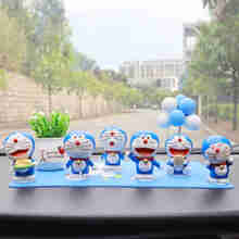 范特西 汽车摆件饰品卡通公仔哆啦A梦车内摆件机器猫创意摆件儿童玩具女 六个一套 奥迪A1A3A4LA6LA8TTQ3Q5Q7RS5