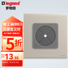 罗格朗开关插座面板 简悦粉铂金色家用86型微曲无边暗装磨砂质感 空白面板带出线孔