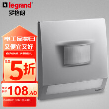罗格朗开关插座面板 未莱系列深砂银色家用86型家用暗装电源 弧面薄款 带感应壁脚指示灯