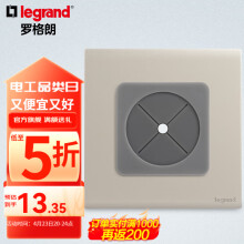 罗格朗开关插座面板 简悦粉铂金色家用86型微曲无边暗装磨砂质感 空白面板带出线孔