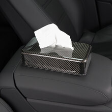 大瓦国 专用于保时捷真碳纤维车载纸巾盒macan新卡宴911帕拉梅拉718抽纸盒套 真碳纤维纸巾盒/个装