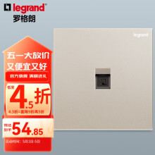 罗格朗（LEGRAND）开关插座面板仕典系列米兰金色 86型暗装墙壁电源套餐 六类电脑插座