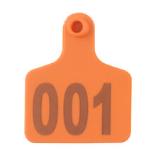 山力畜牧（SHANLIXUMU） 牛耳标牌带号 牛耳标牌 打字 牛耳牌耳标牌牛用 橙色 100个 有字耳牌号码 1-100