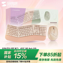 SANWA SUPPLY人体工学键鼠套装 无线USB垂直竖握鼠标 104按键键盘 倾角支架 附软垫 附鼠标垫 办公游戏 ERGW6BG