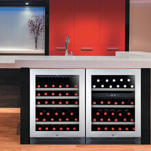 DBERLAN帝伯莱 40支台下 嵌入式红酒柜恒温酒柜冰吧饮料柜茶叶冷藏柜内嵌入墙家用 不锈钢门酒柜组合