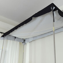 加厚学生宿舍上铺下铺寝室遮光物理遮光帘公主床帘蚊帐一体式男 黑丝*纯黑色防尘顶 1.2m(4英尺)床