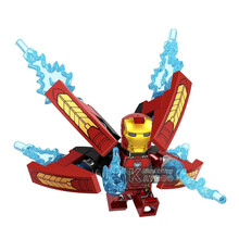 兼容乐高漫威复联4无限战争钢铁蜘蛛威侠人灭霸V005美队毒液双版本鹰眼拼装积木小人仔人偶玩具 D009钢铁人仔MK50