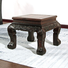 贡艺名居 红木家具大红酸枝/老红木/老挝红酸枝（学名：交趾黄檀）板凳矮凳实木凳勾角凳家用换鞋梳妆凳 长36*宽36*高35