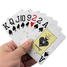 望京扑克（Wangjing Poker） 德州扑克牌大字老人PVC塑料磨砂防水宽牌棋牌室俱乐部可水洗 德州扑克黑色（6幅）