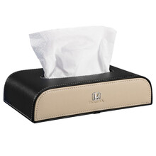 TYUI 车用纸巾盒适用于宝马奔驰奥迪大众本田丰田路虎捷豹凯迪拉克吉普现代车载座式汽车内创意抽纸盒套 本田 黑米色