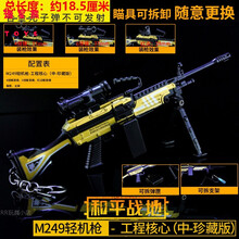 加特林大菠萝玩具枪m249大菠萝轻机枪和平儿童枪玩具合金模型精英吃鸡小枪 【3倍镜】M249工程核心 尺寸见图示 合金材质/收藏下单赠展架