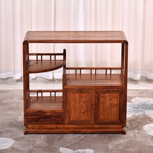 寻古红木家具非洲花梨（学名：刺猬紫檀）餐边柜实木厨房储物柜中式小茶水柜茶车茶叶柜家用备餐柜O 长86*宽38*高82cm