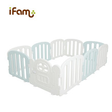 ifam韩国进口 Easy First宝宝游戏安全围栏210x140＆190x130 蓝色+白色(210*140cm)