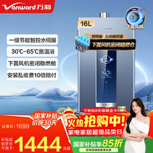 万和（Vanward）【国家补贴15%】燃气热水器天然气16升下置风机密闭稳燃舱一级节能智控水伺服恒温JSQ30-V5D 16L 小体积降噪强抗风