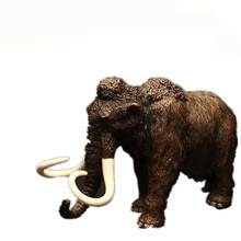 实心仿真动物模型野生动物玩具套装大象狮子老虎犀牛斑马 咖啡色 猛犸象