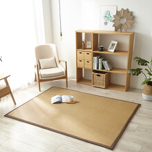 卡伊梦家纺 【可以定制】竹编织日式地毯四季防滑加厚榻榻米竹席和藤席折叠地毯夏季打地铺爬爬垫地毯 藤席可折叠原色B色2厘米 1.5米*2米