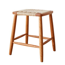 实木吧台椅现代家用吧台凳日式绳编樱桃木编藤原木高脚凳豪优锐豪优锐 樱桃木45坐高
