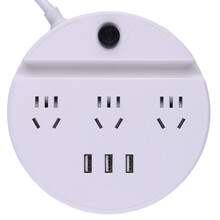 吉顺插座/插线板/插排/排插/接线板/拖线板/USB插口 六插位 1.5米 白色FT09 