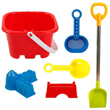 儿童沙滩玩具车套装大号宝宝玩沙子挖沙漏铲子工具女孩玩具 城堡沙滩铲子6件套