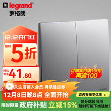 罗格朗（LEGRAND）开关面板 弧面薄款暗装86型墙壁电源未莱深砂银灰色清单报价 两位双控